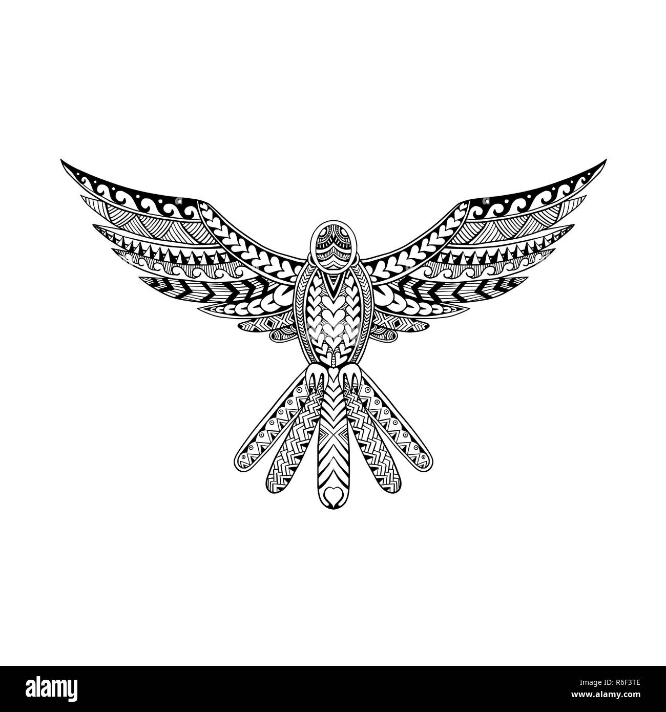 Tatouage Tribal Dove Banque D'Images