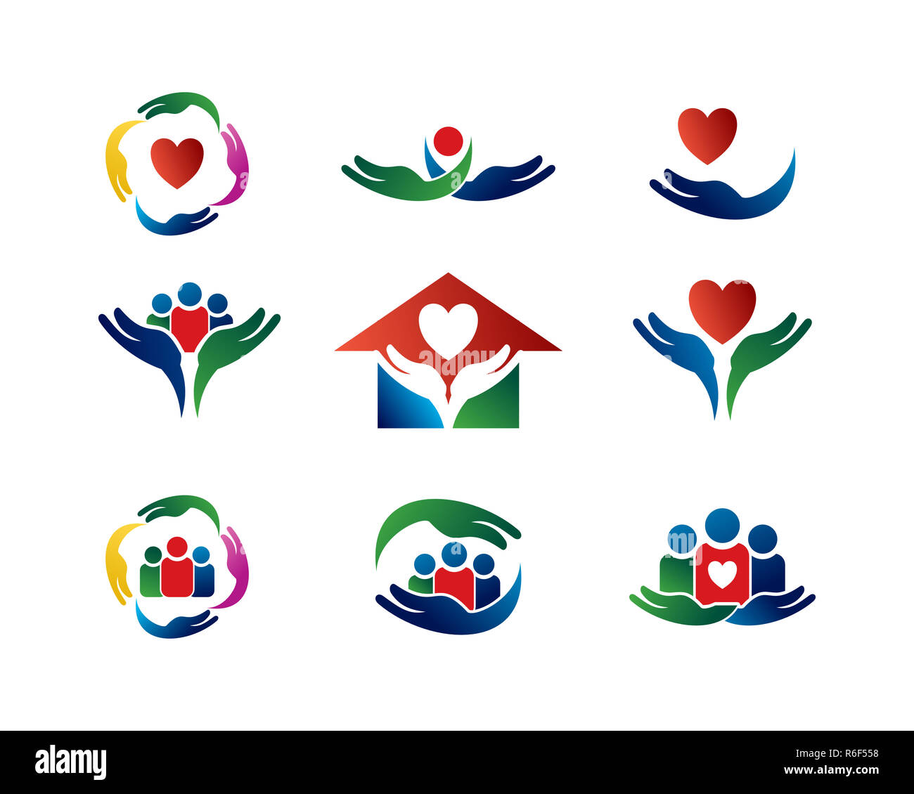 Collection logo soins Banque D'Images