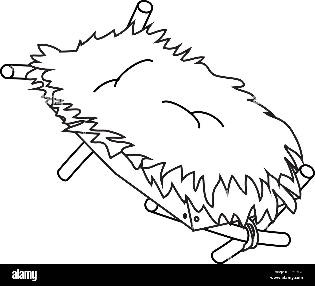 Jésus crèche. Contour Symbole Icône vecteur Conception. Vector illustration Noël isolé sur fond blanc Illustration de Vecteur