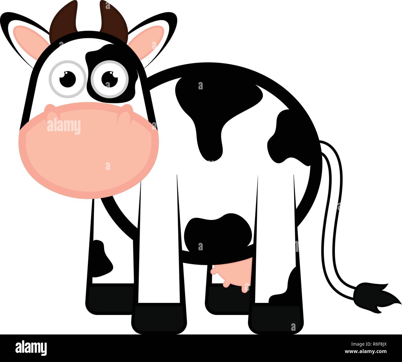 Bande dessinée caricature vache isolés Illustration de Vecteur