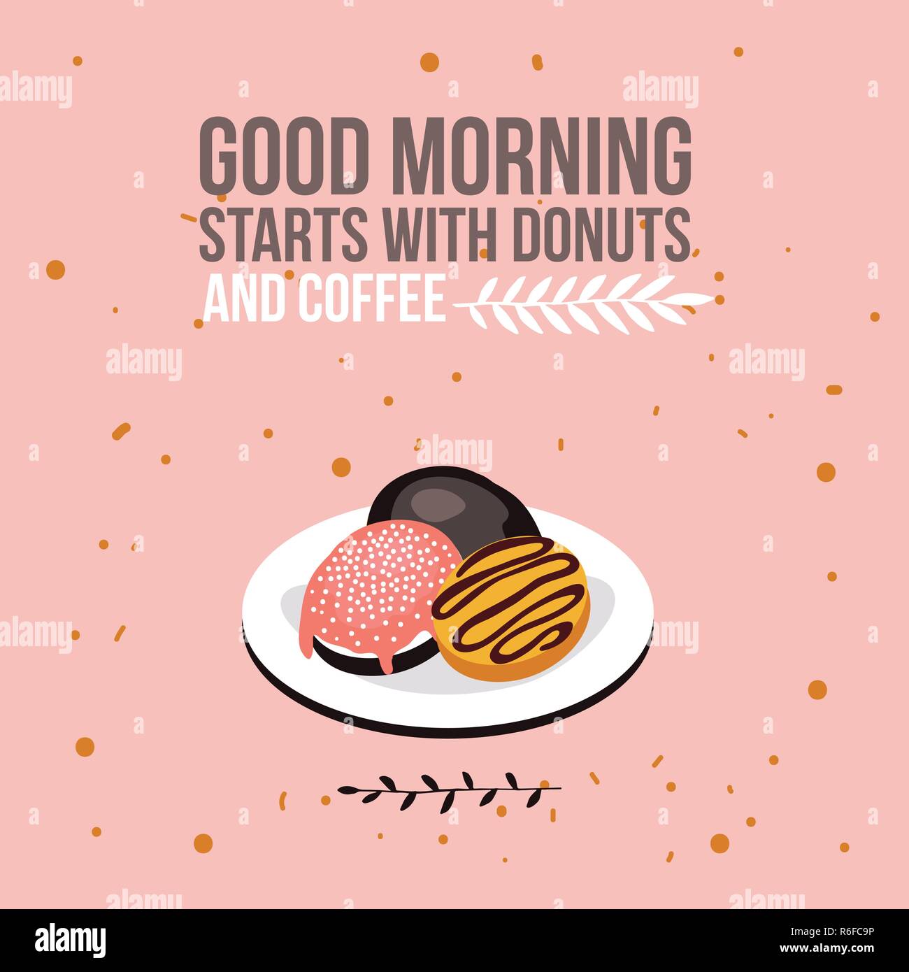 De délicieux donuts sur fond de plaque plate design moderne style isométrique Vector illustration Illustration de Vecteur