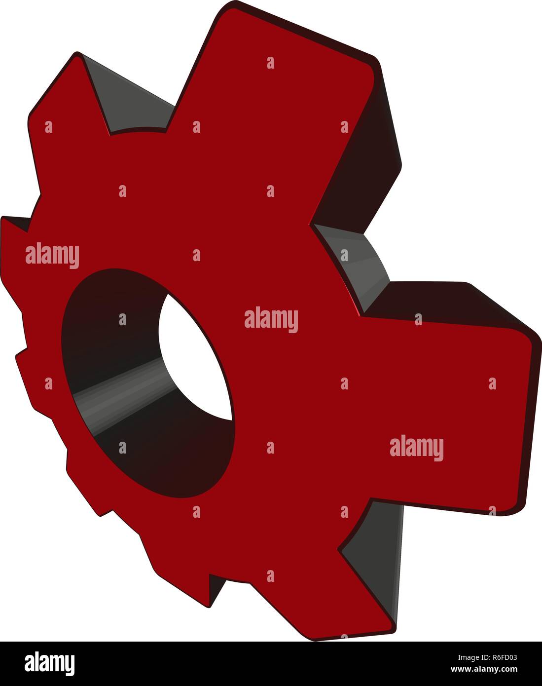 Roue dentée rouge en perspective - Vector Illustration de Vecteur