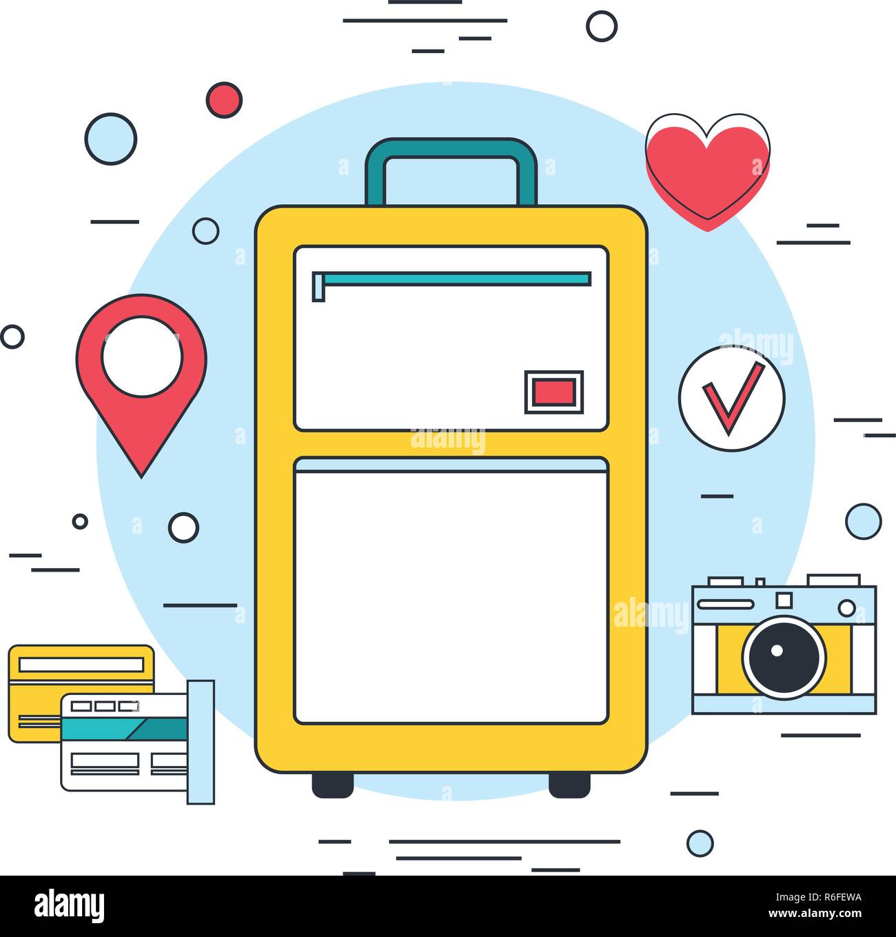 Planification de vacances d'été tourisme voyage bannière icônes de ligne moderne concept Vector illustration Illustration de Vecteur