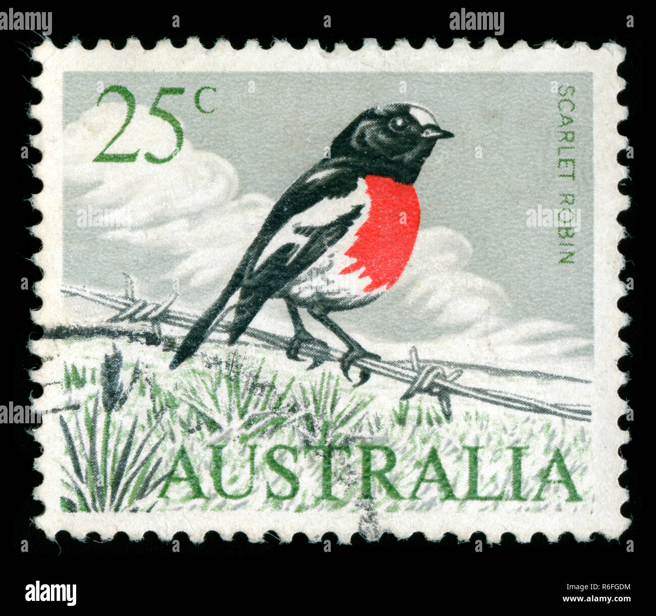 Timbre-poste de l'Australie dans la série émise en 1966 Oiseaux Banque D'Images