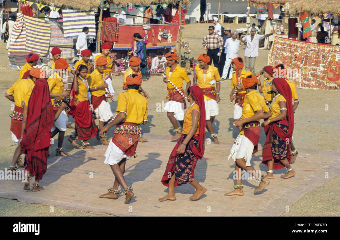 Danse folklorique, Rajasthan, Inde Banque D'Images