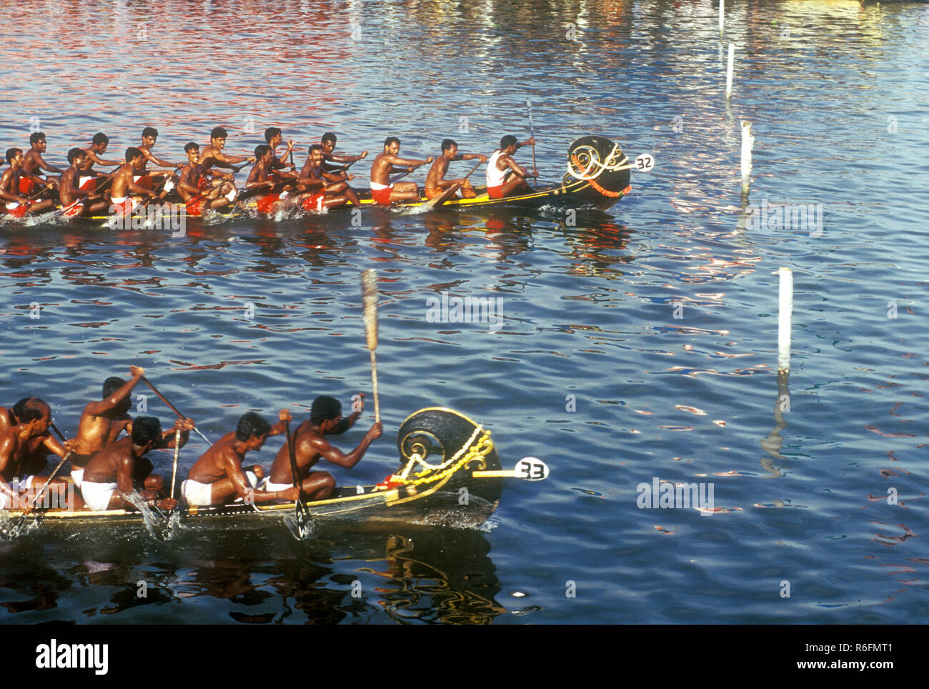 Nehru Boat Race Festivals, l'ONAM Snake Boat Race, jalostavam Haripad Subramanya, Temple de Kumarakom, Kerala, Inde Banque D'Images