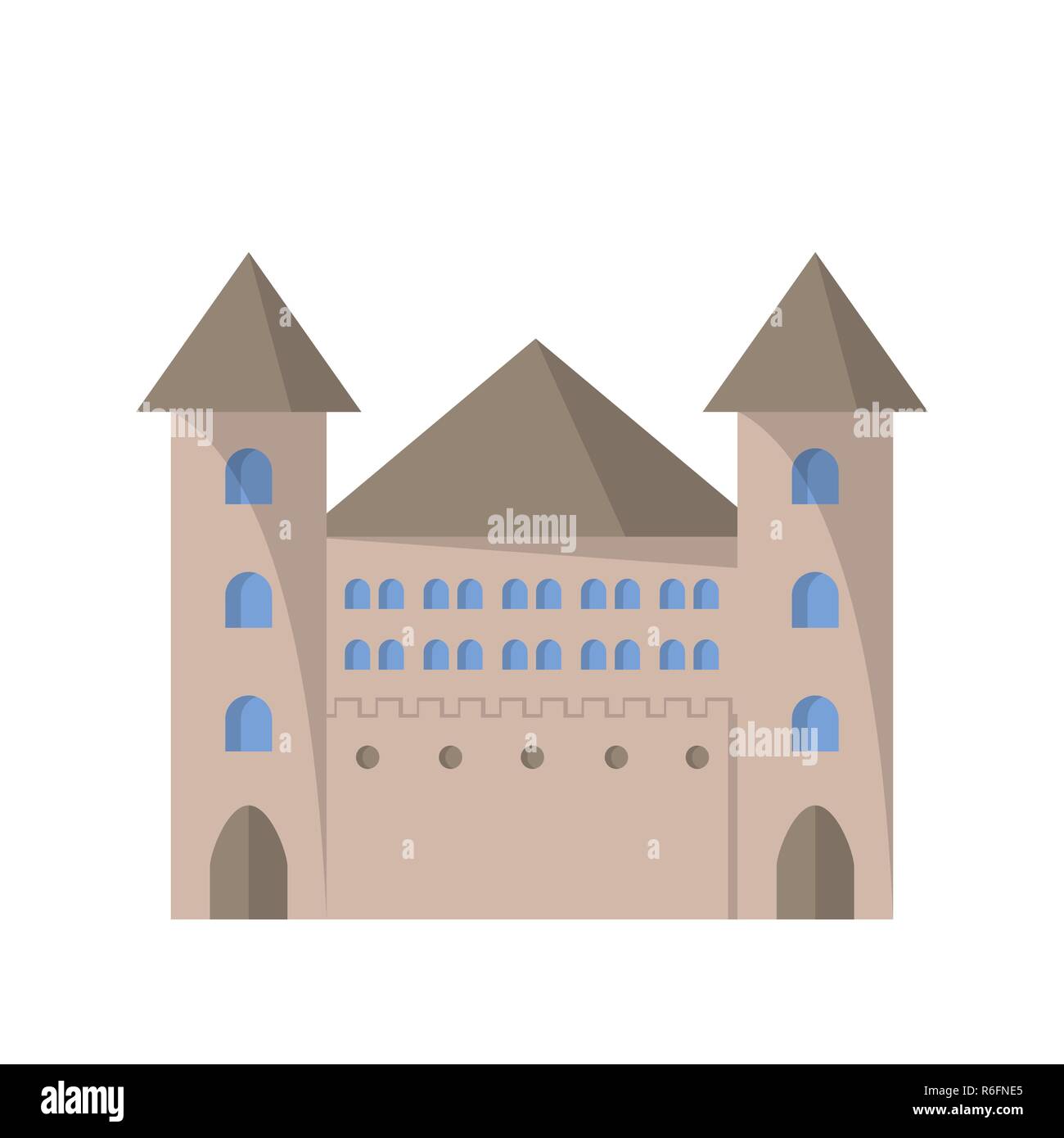 Icône plate du château. Illustration vectorielle. Architecture et design. Illustration de Vecteur