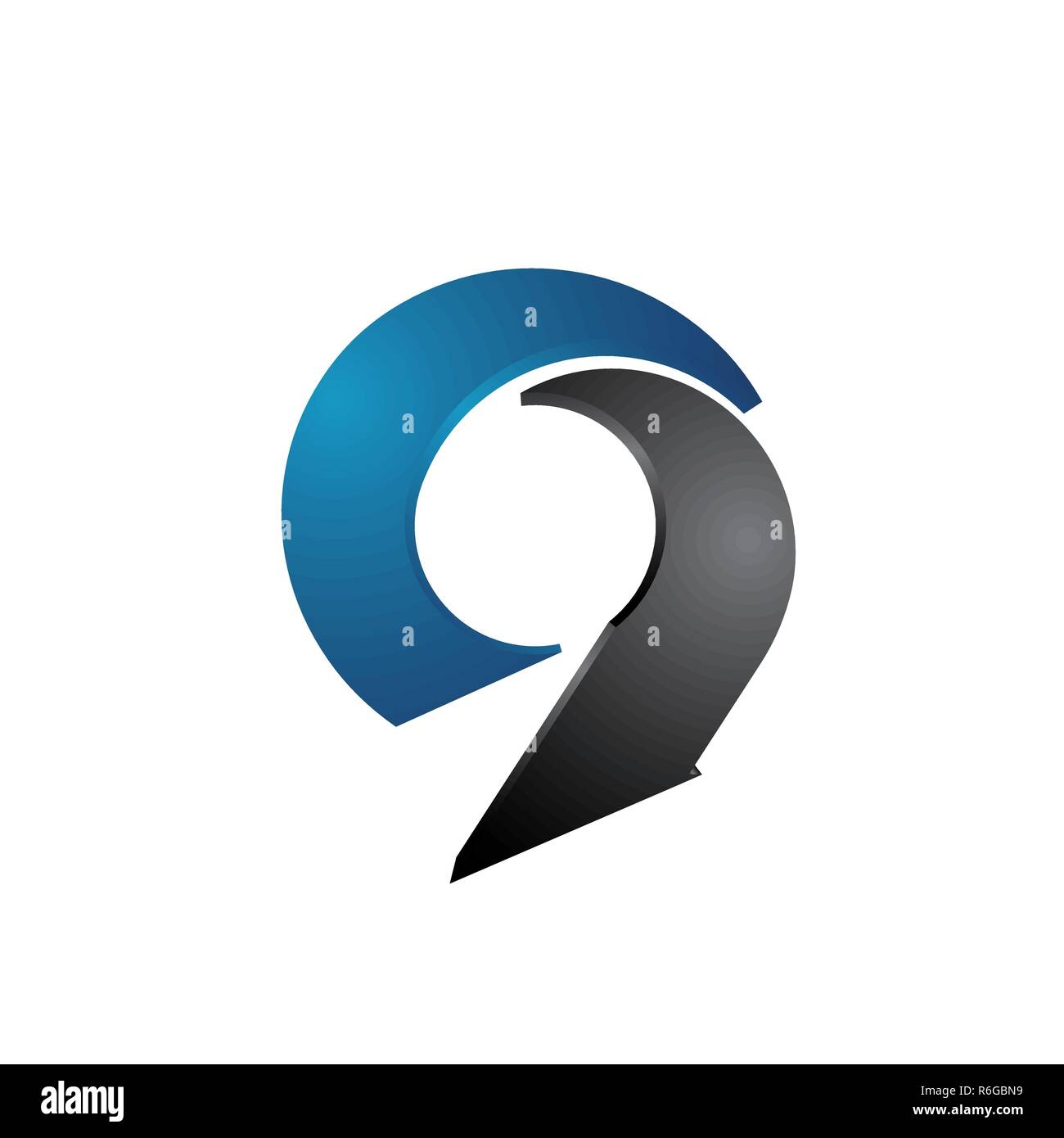 Abstract lumineux tournant sur l'élément de design forme. peut être utilisé comme un logo ou symbole ou signe pour web design Illustration de Vecteur