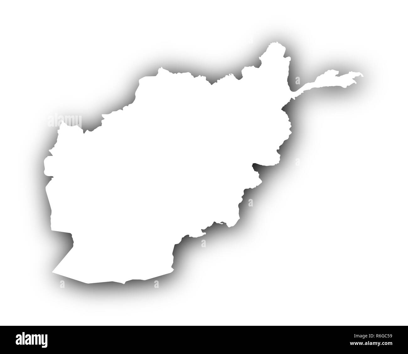 La carte de l'Afghanistan avec l'ombre Banque D'Images