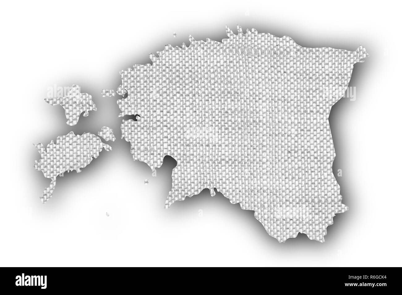 La carte de l'Estonie sur le linge ancien Banque D'Images