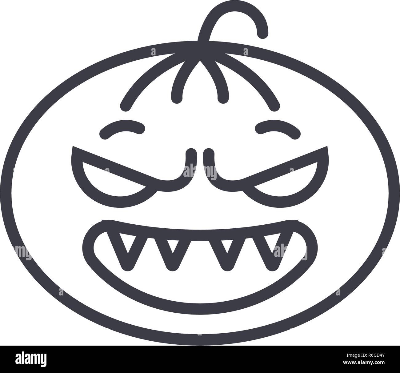 Emoji Halloween concept line editable vector, concept icône. Concept Emoji Halloween illustration émotion linéaire Illustration de Vecteur