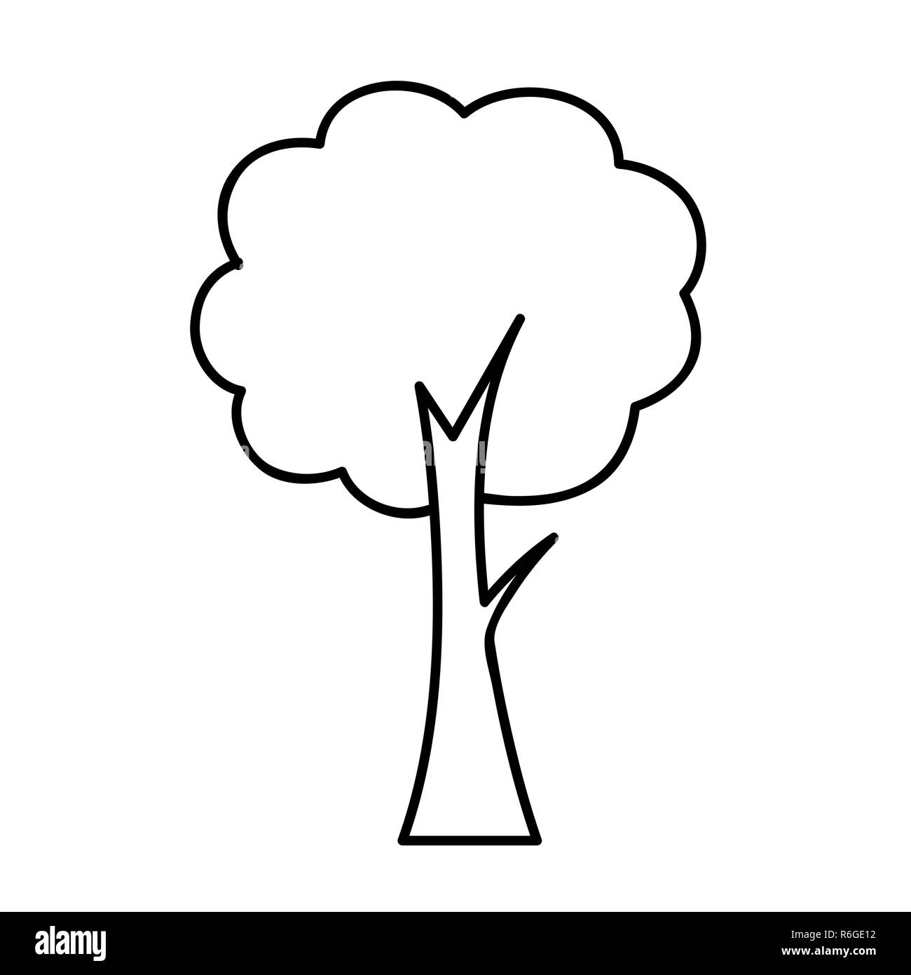Icône simple arbre contours sur fond blanc vector illustration Illustration de Vecteur