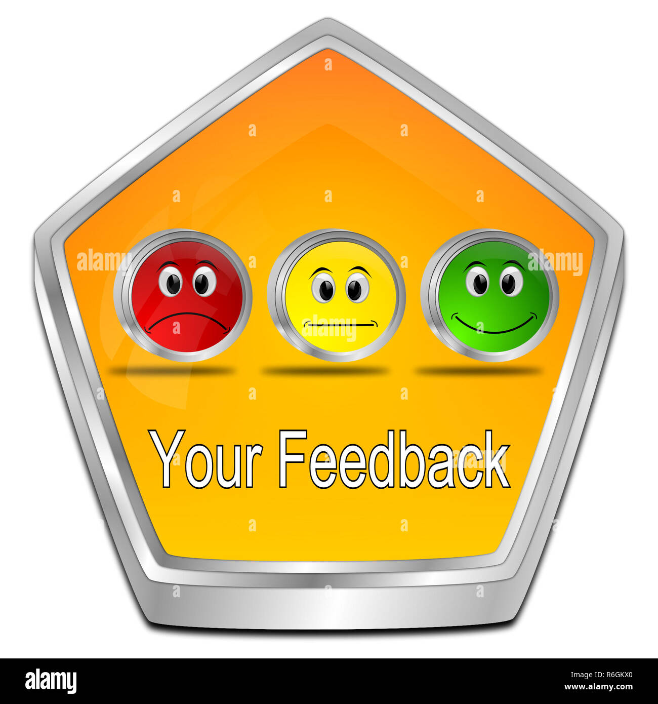 Vos commentaires - Bouton orange 3D illustration Banque D'Images