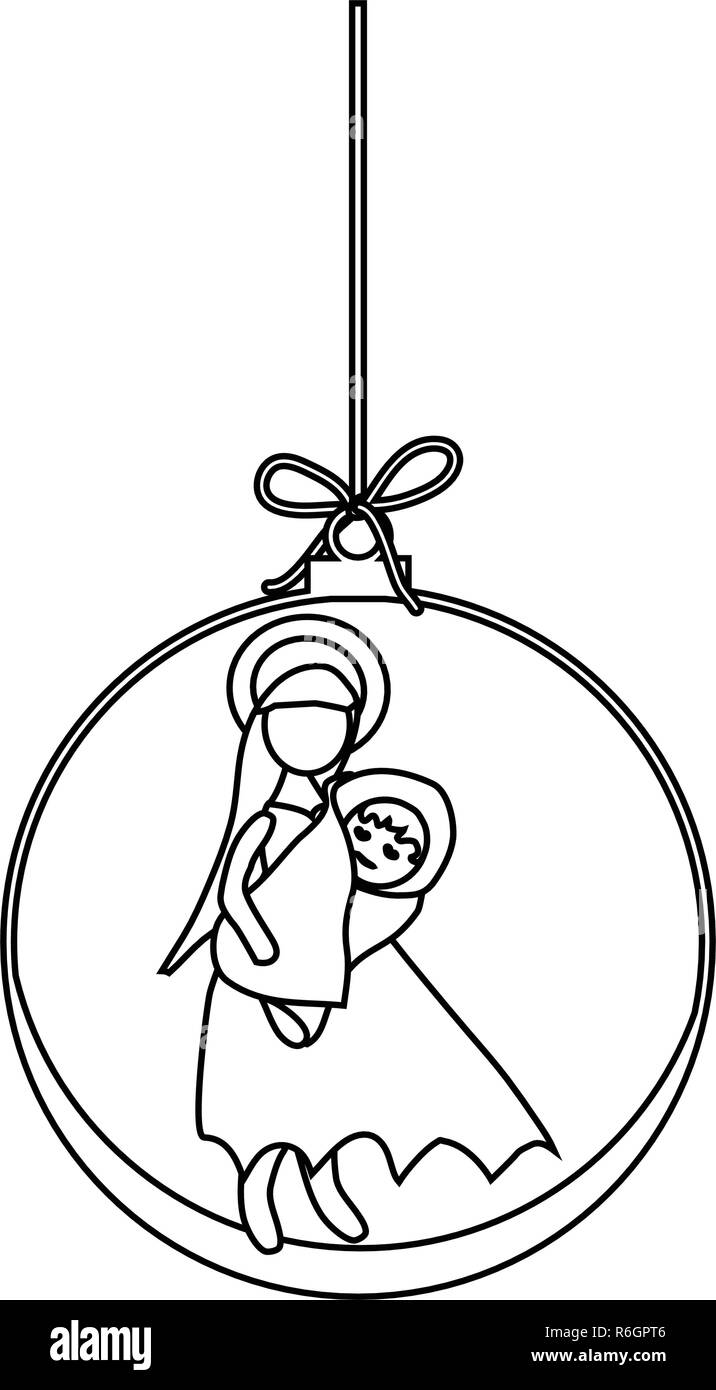 Télévision Boule De Noël Avec Bow Maria Et Bébé Jésus