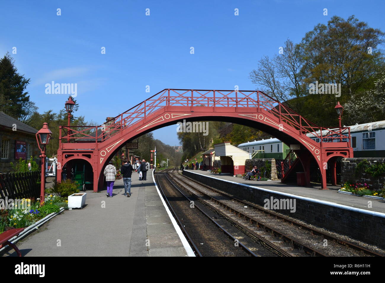 Harry Potter's iconic pont à Goathland. North Yorkshire Moors Railway, UK Banque D'Images