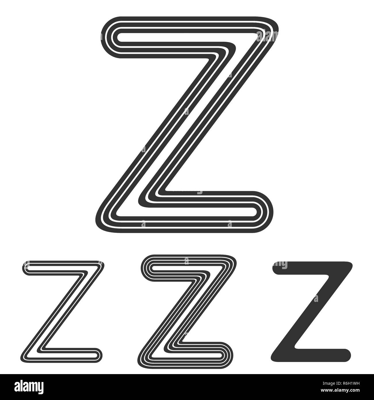 Lettre z en ligne jeu de conception de logo Illustration de Vecteur