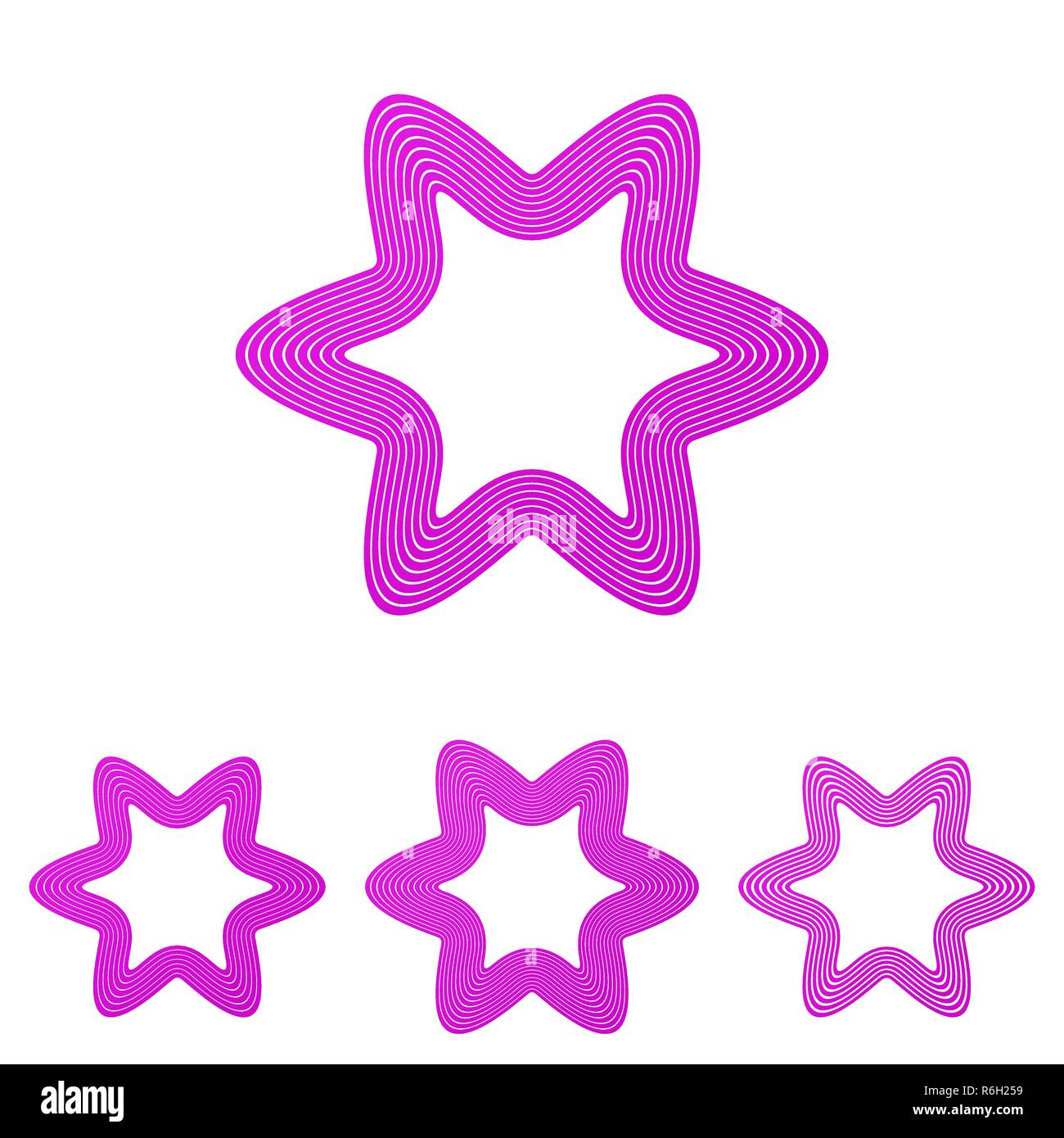 Ligne Magenta star logo design set Illustration de Vecteur