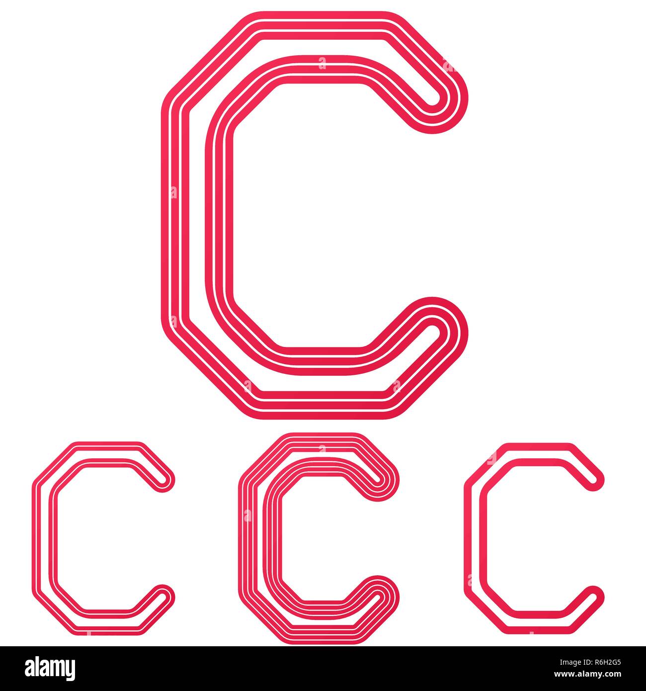 Crimson ligne c logo design set Illustration de Vecteur