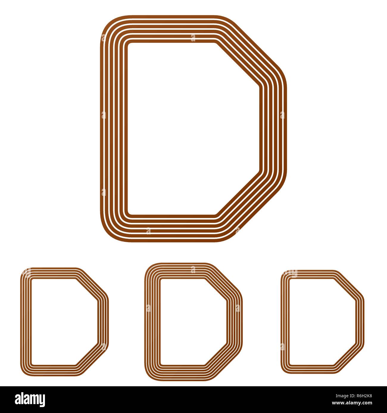 Brown lettre d logo design set Illustration de Vecteur