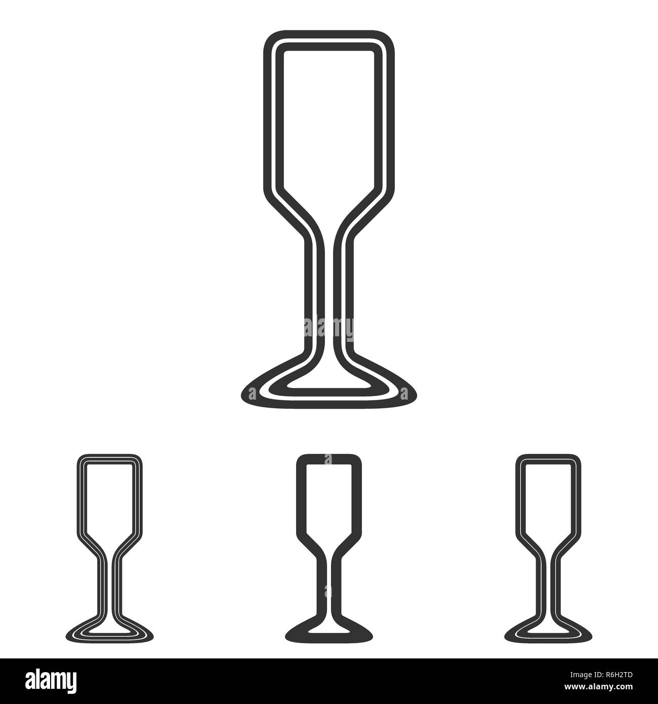 Ligne noire verre logo design set Illustration de Vecteur