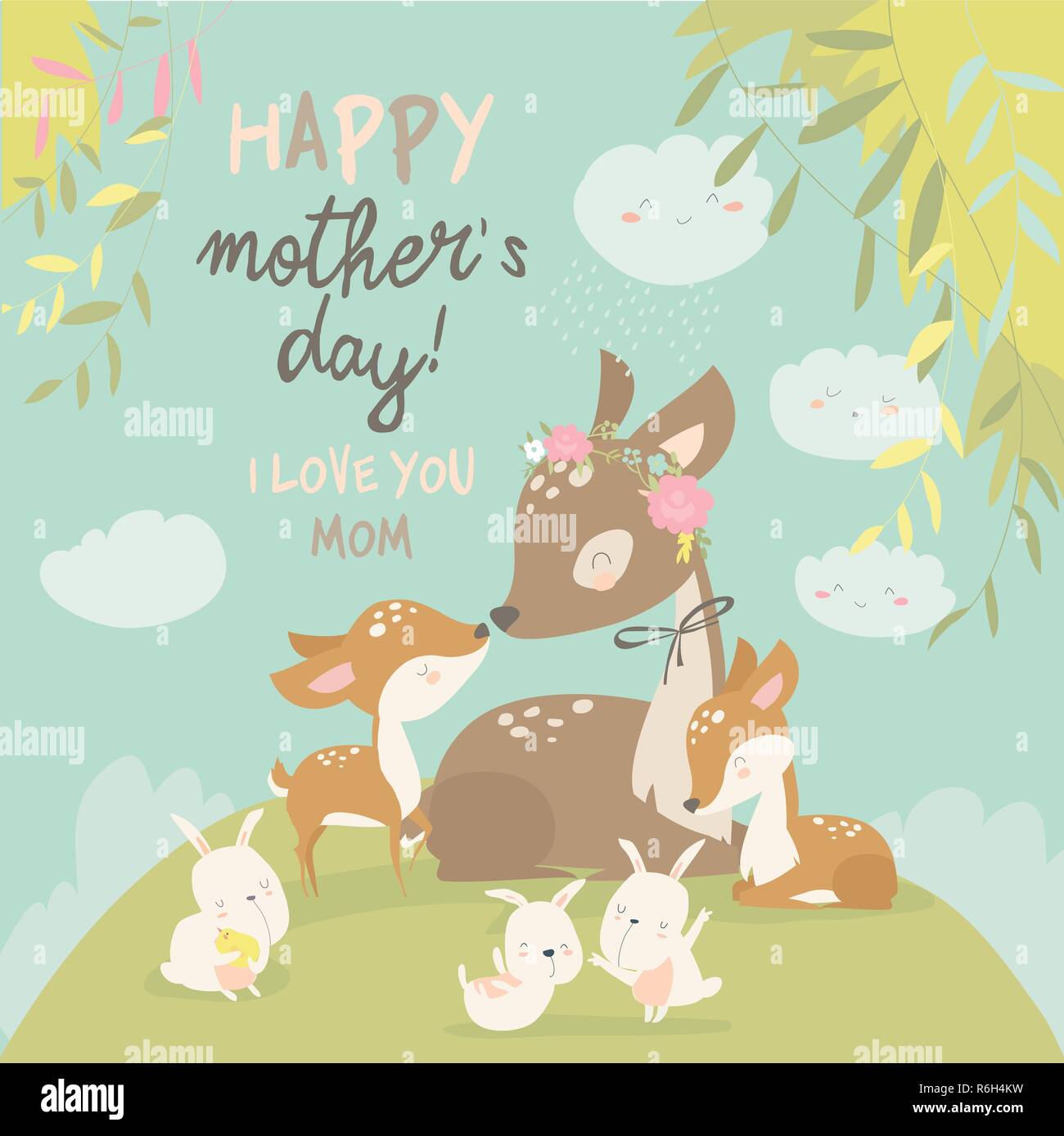 Cartoon Famille Des Cervides La Mere Et Le Bebe Des Animaux Pour La Fete Des Meres Animaux Maman Et Bebe Image Vectorielle Stock Alamy Cartoon Famille Des Cervides La Mere Et Le Bebe Des Animaux Pour La Fete Des Meres Animaux Maman Et Bebe Image Vectorielle Stock Alamy