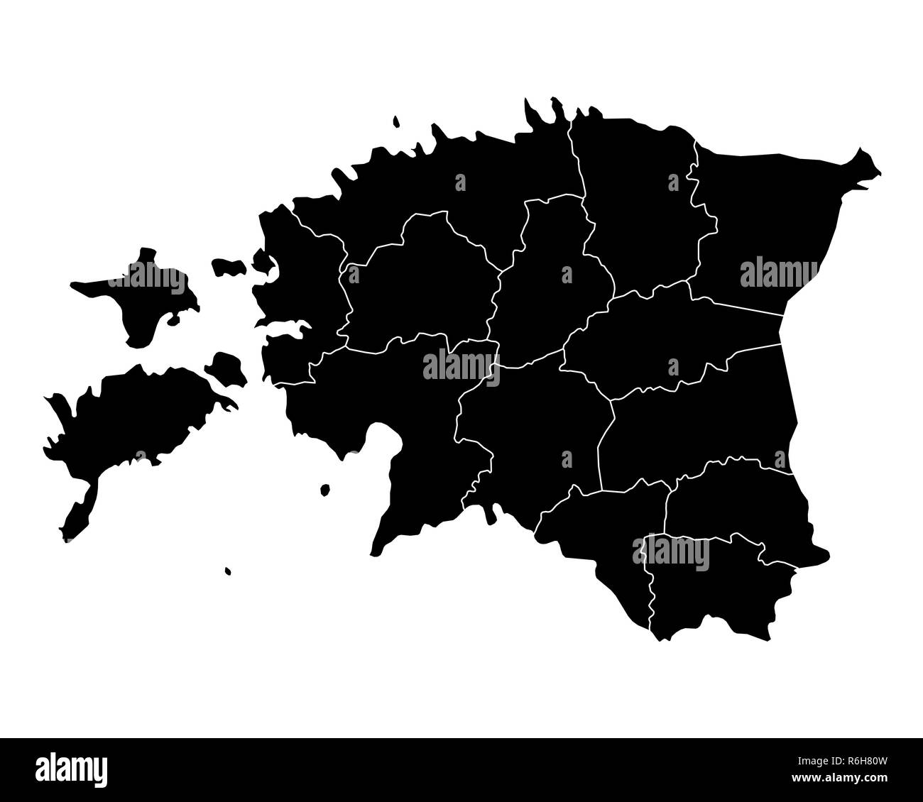 carte de l’Estonie Banque D'Images