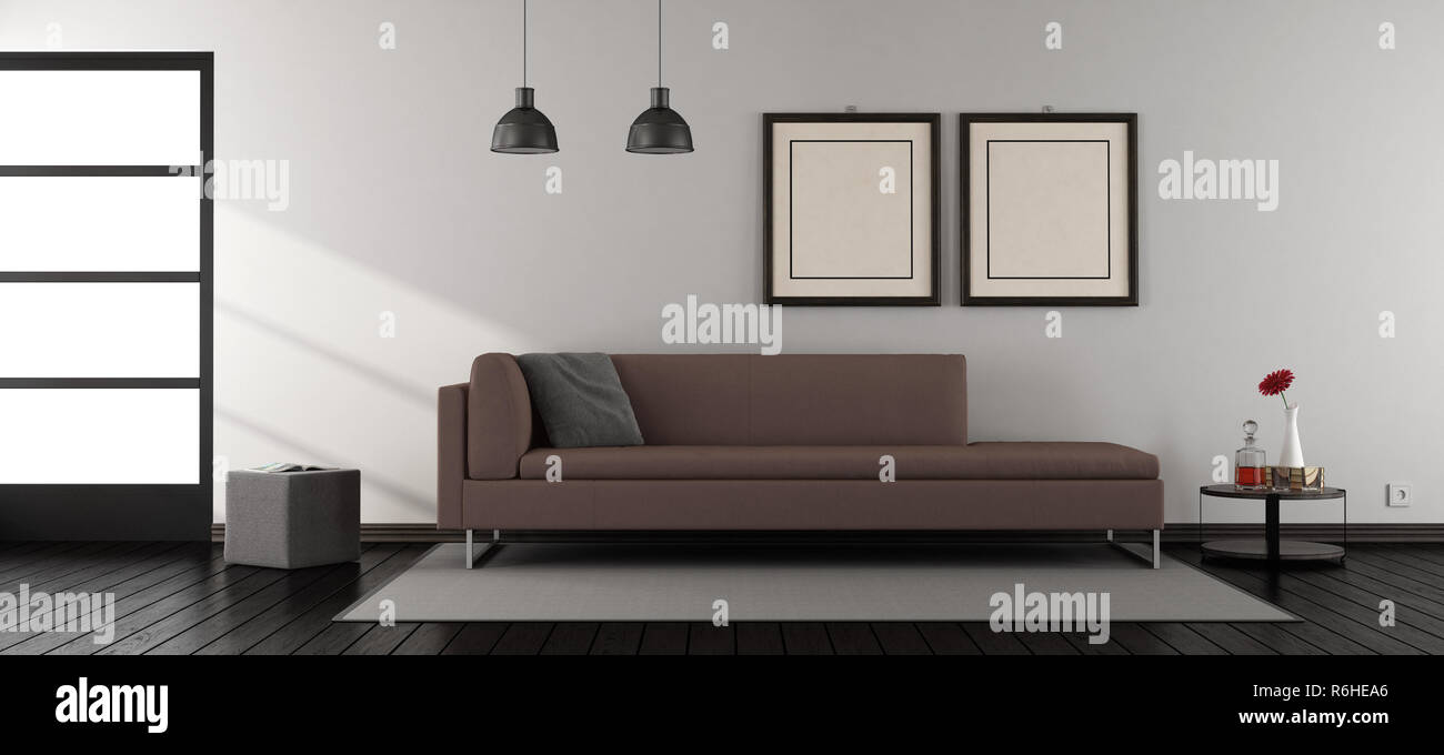Salle de séjour avec canapé-minimaliste Banque D'Images