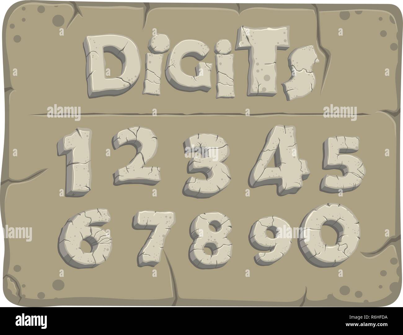 Vieilles pierres chiffres stylisés Illustration de Vecteur