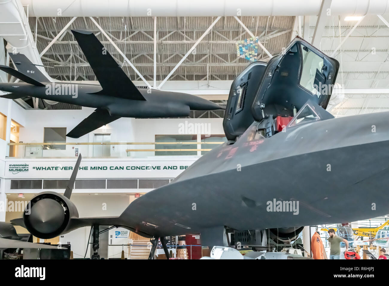 Lockheed SR-71 Blackbird à l'Evergreen Aviation & Space Museum de McMinnville, Oregon Banque D'Images