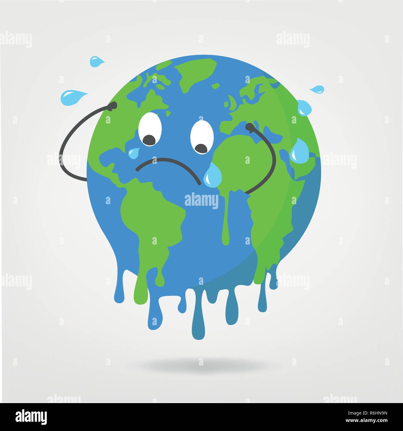 Illustration du monde - le réchauffement climatique / changement climatique graphique vectoriel Banque D'Images