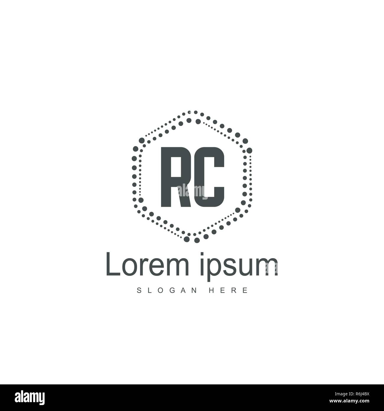 Logo RC modèle de conception. Logo design Modèle de lettre initiale Illustration de Vecteur