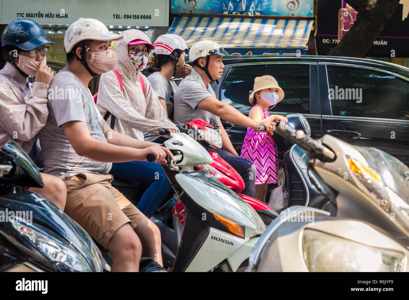 Hanoi Vietnam Circa Octobre 2015 Les Pilotes Dans Des Casques
