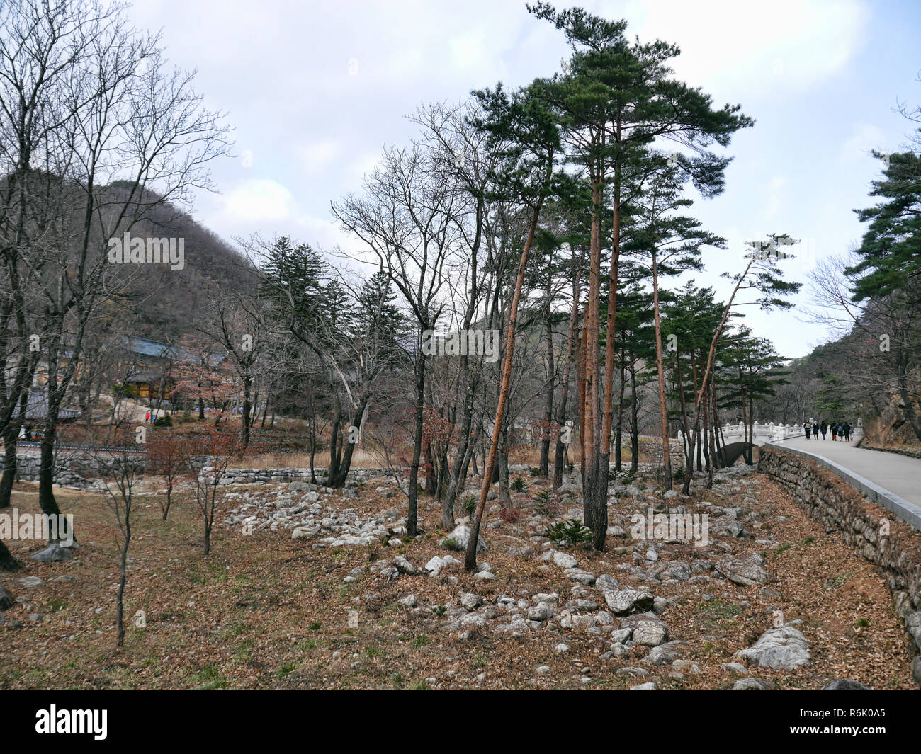 Zibo city / Corée du Sud - Février 2018 : belle place dans le Parc National de Seoraksan avec la vue sur les montagnes dans la brume Banque D'Images