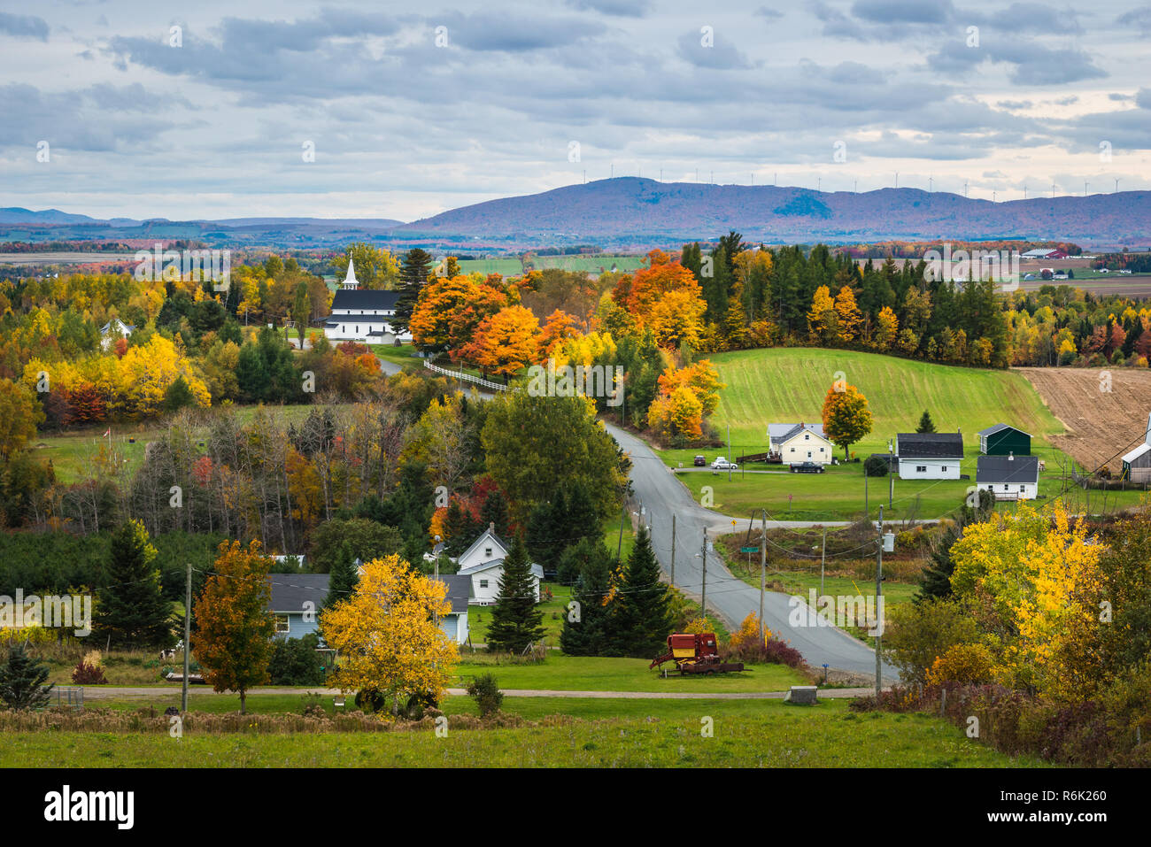 La campagne du Nouveau-Brunswick, Canada, à l'automne. Banque D'Images