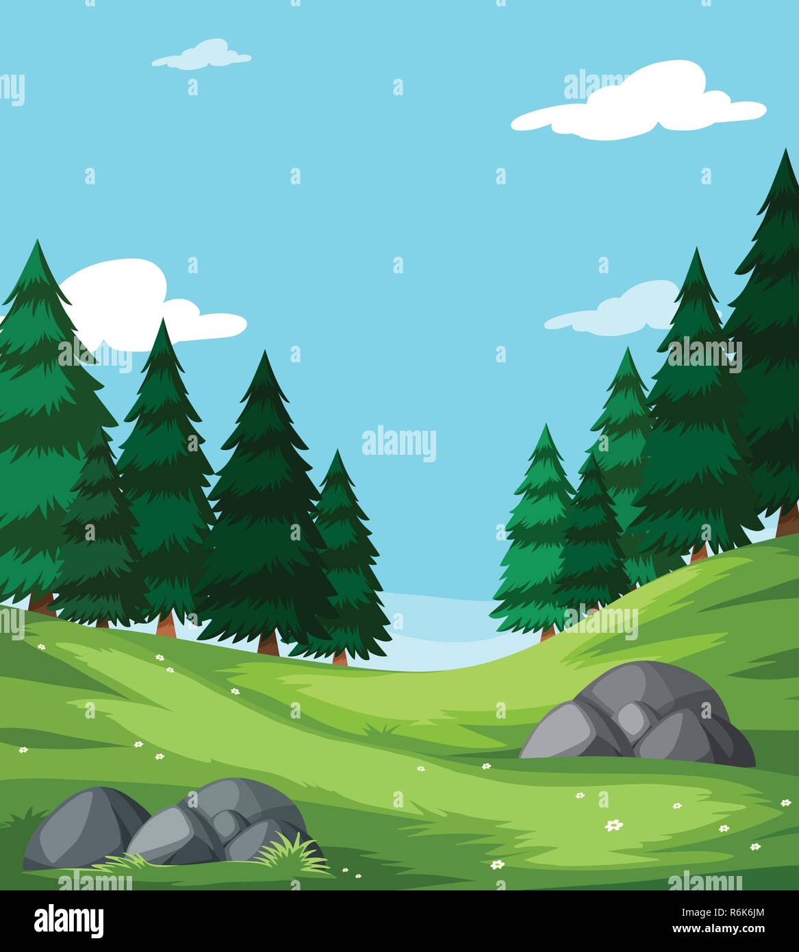 Télévision nature paysage vert illustration Illustration de Vecteur