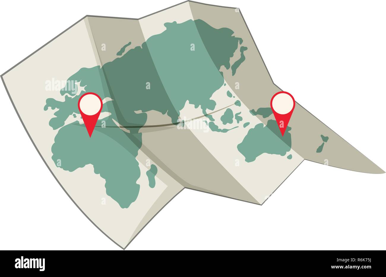 Carte du monde destination concept illustration Illustration de Vecteur