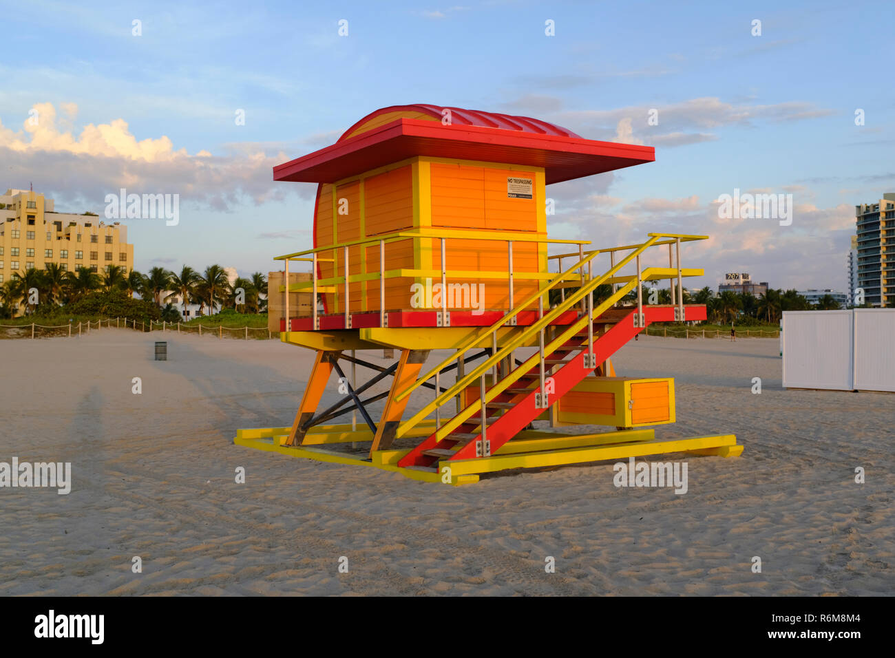 Life Guard position sur South Beach, Miami Beach, Floride Banque D'Images