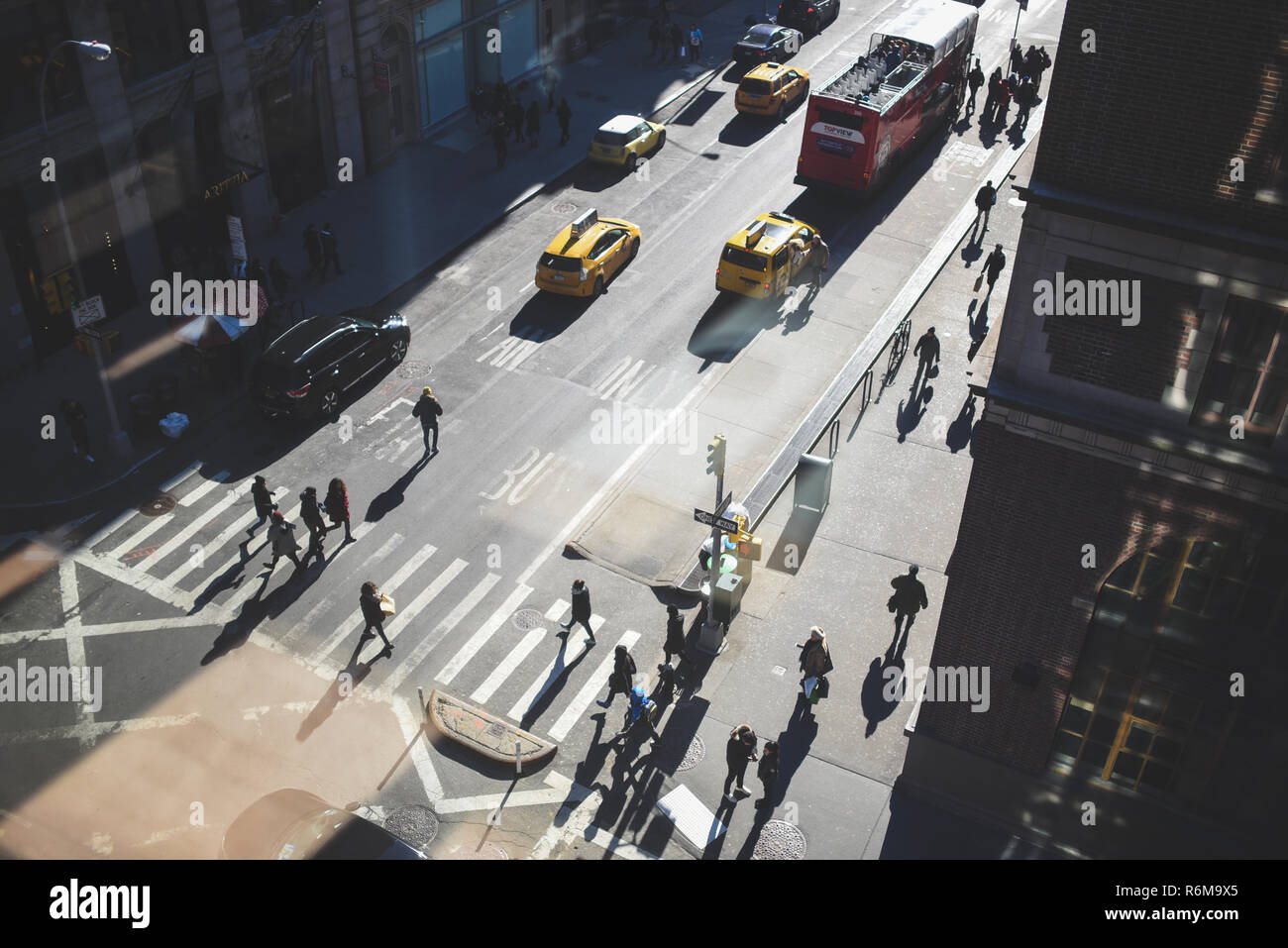 Vue de dessus de SoHo street, Manhattan, New York Banque D'Images