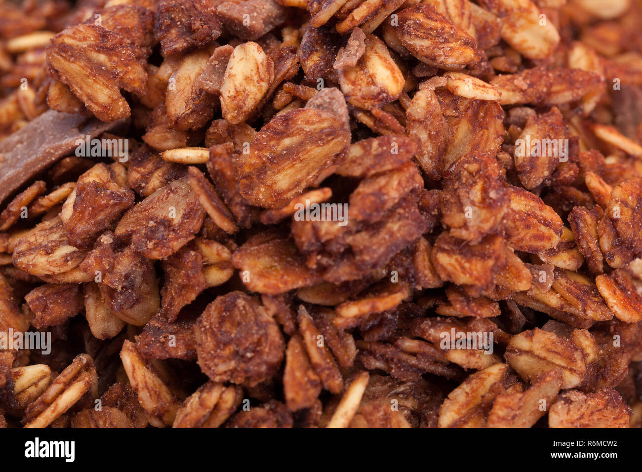 La texture des barres granola avec chocolade. Banque D'Images