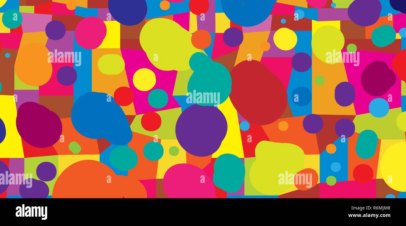 Résumé arrière-plan coloré de blots et formes géométriques Illustration de Vecteur