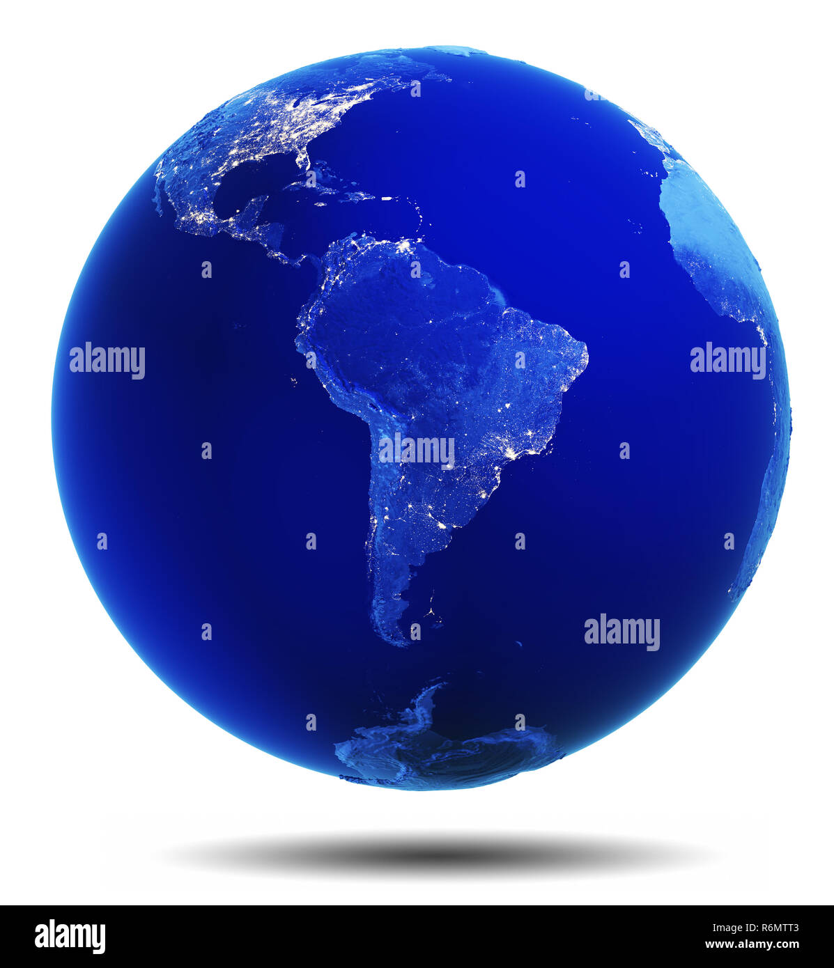 L'Amérique du Sud le rendu 3D planet Banque D'Images