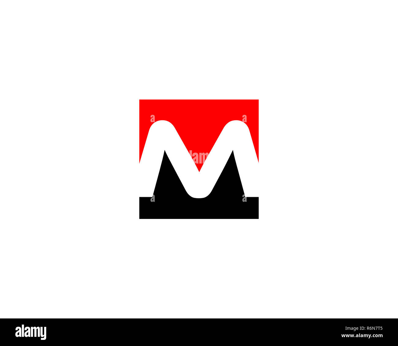 M lettre logo cube Banque D'Images