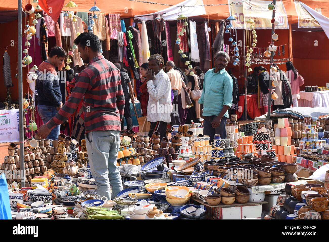 Une scène de la 10e National de l'artisanat, Mela Kalagram, Chandigarh. Banque D'Images