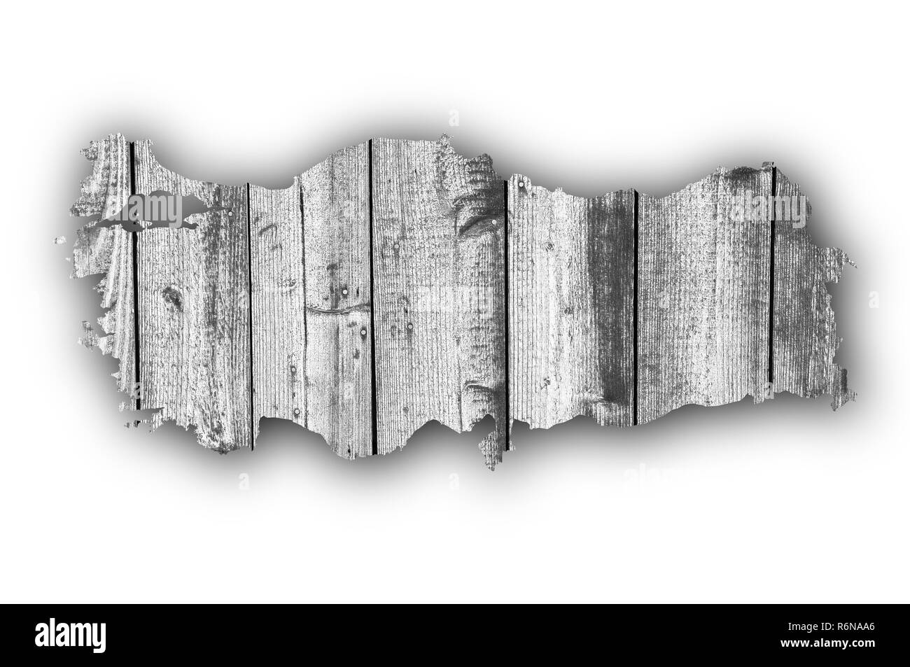 Carte de la Turquie sur Weathered Wood Banque D'Images