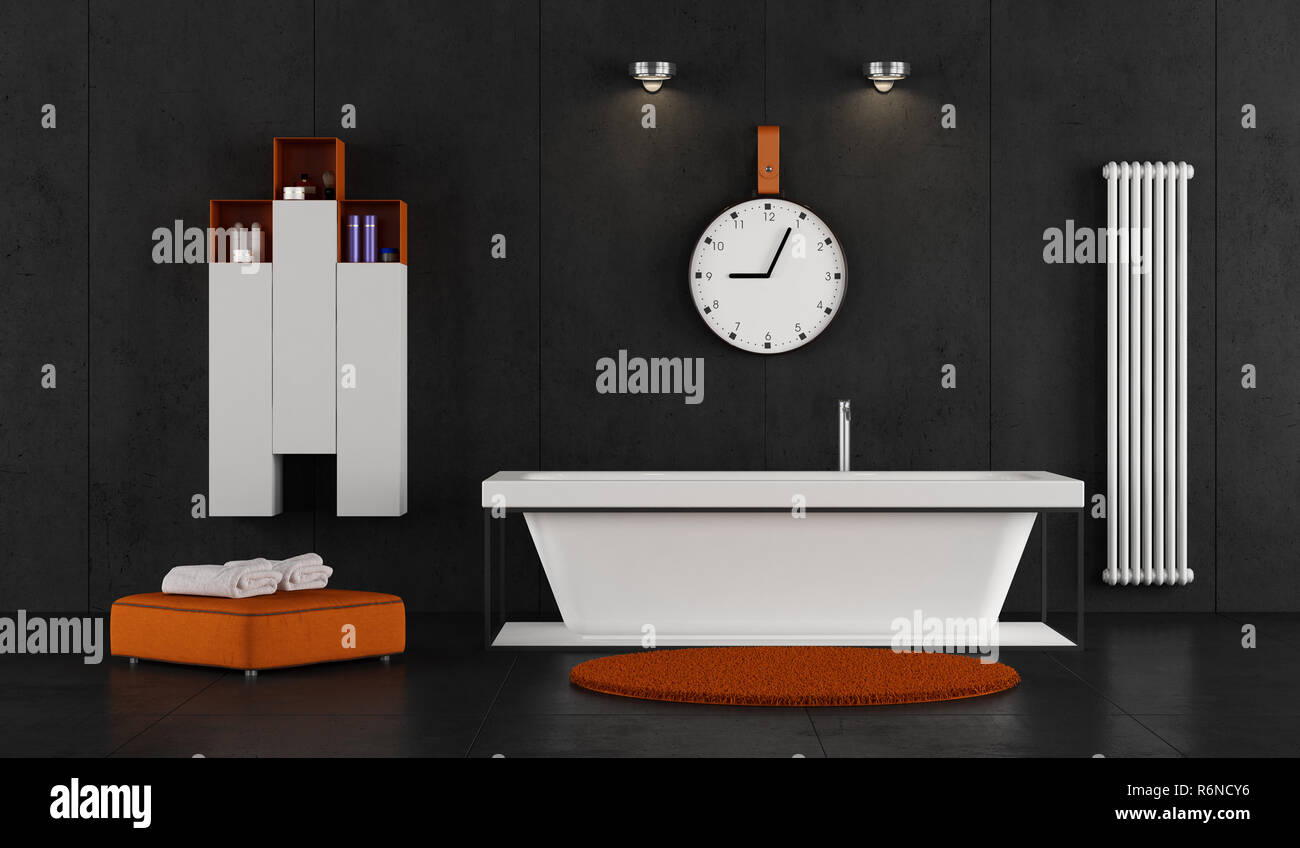 Salle de bains avec baignoire minimaliste Banque D'Images