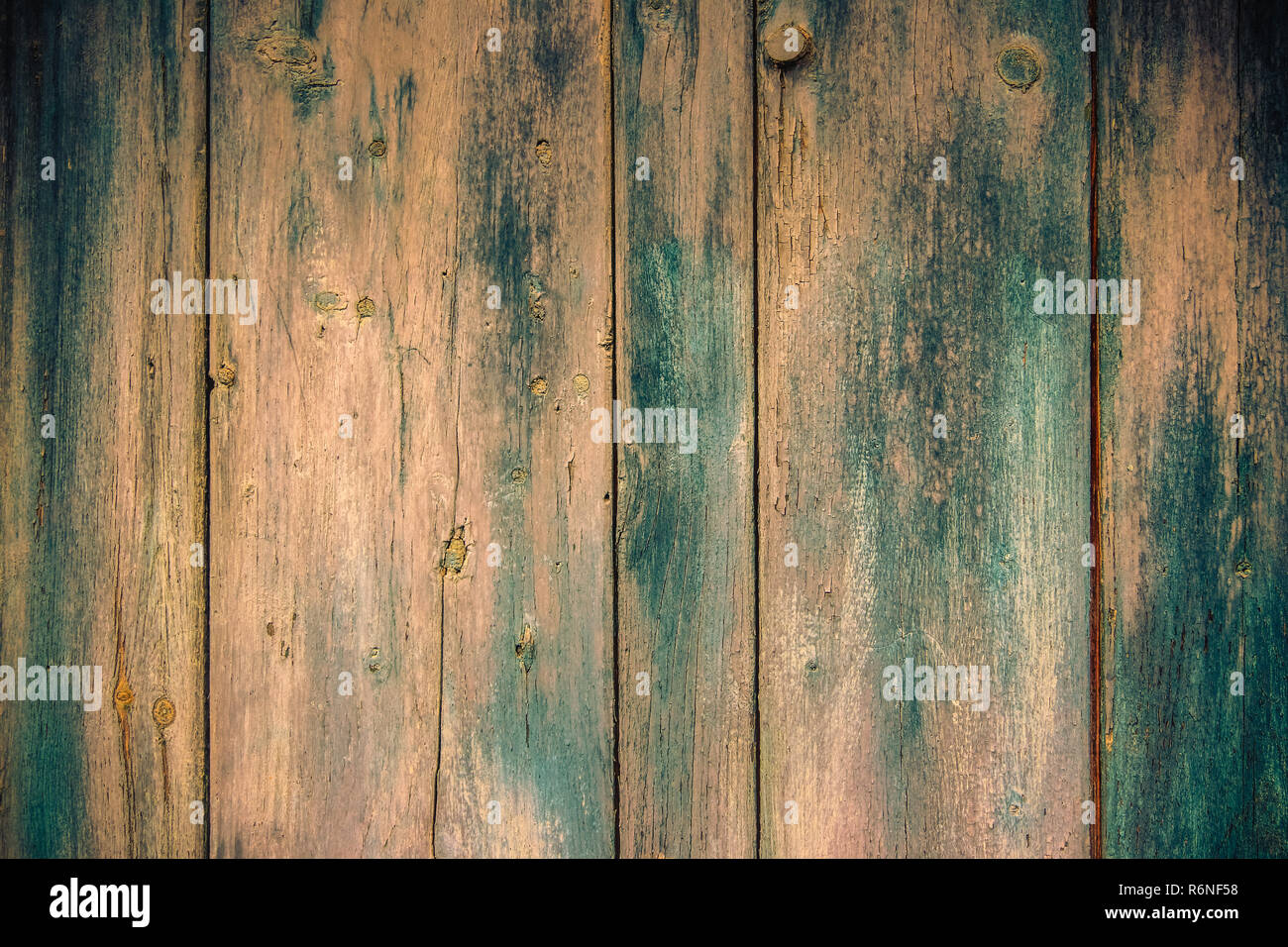 Ancienne peinture décolorée sur planches en bois - modèle en bois d'utile comme vintage background Banque D'Images