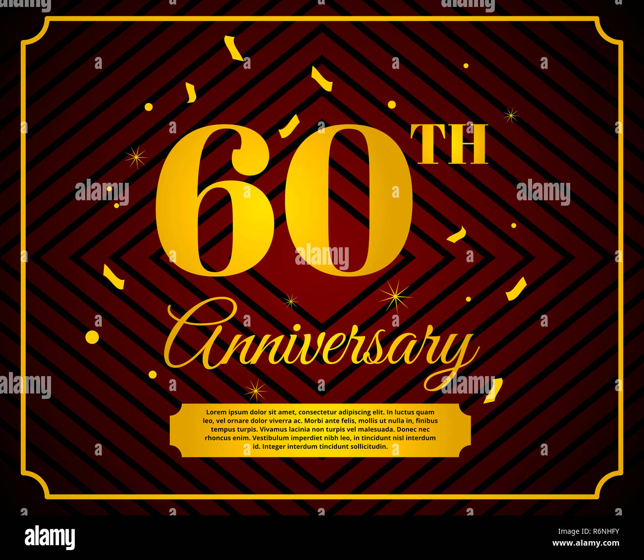 60 anniversaire modèle de carte Banque D'Images