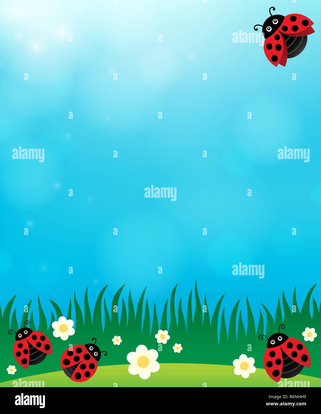 Arrière-plan de printemps avec les coccinelles 3 Banque D'Images