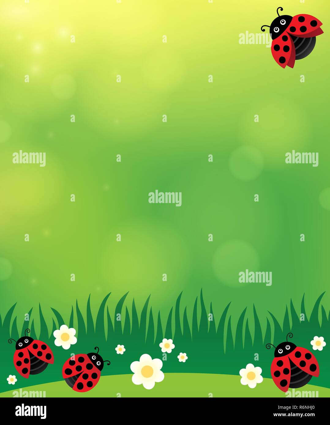 Arrière-plan de printemps avec les coccinelles 2 Banque D'Images