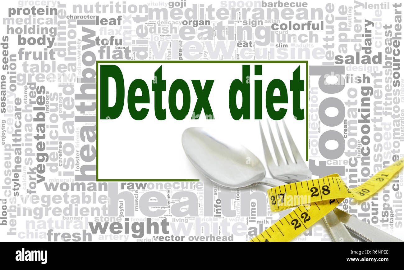 Nuage de mots régime de detox Banque D'Images